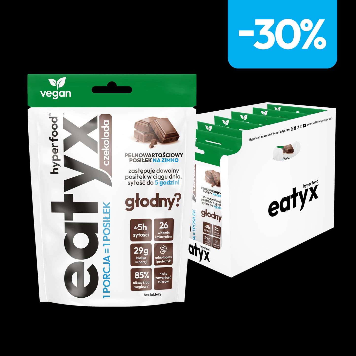 Zestaw 7 posiłków w proszku na zimno o smaku czekoladowym