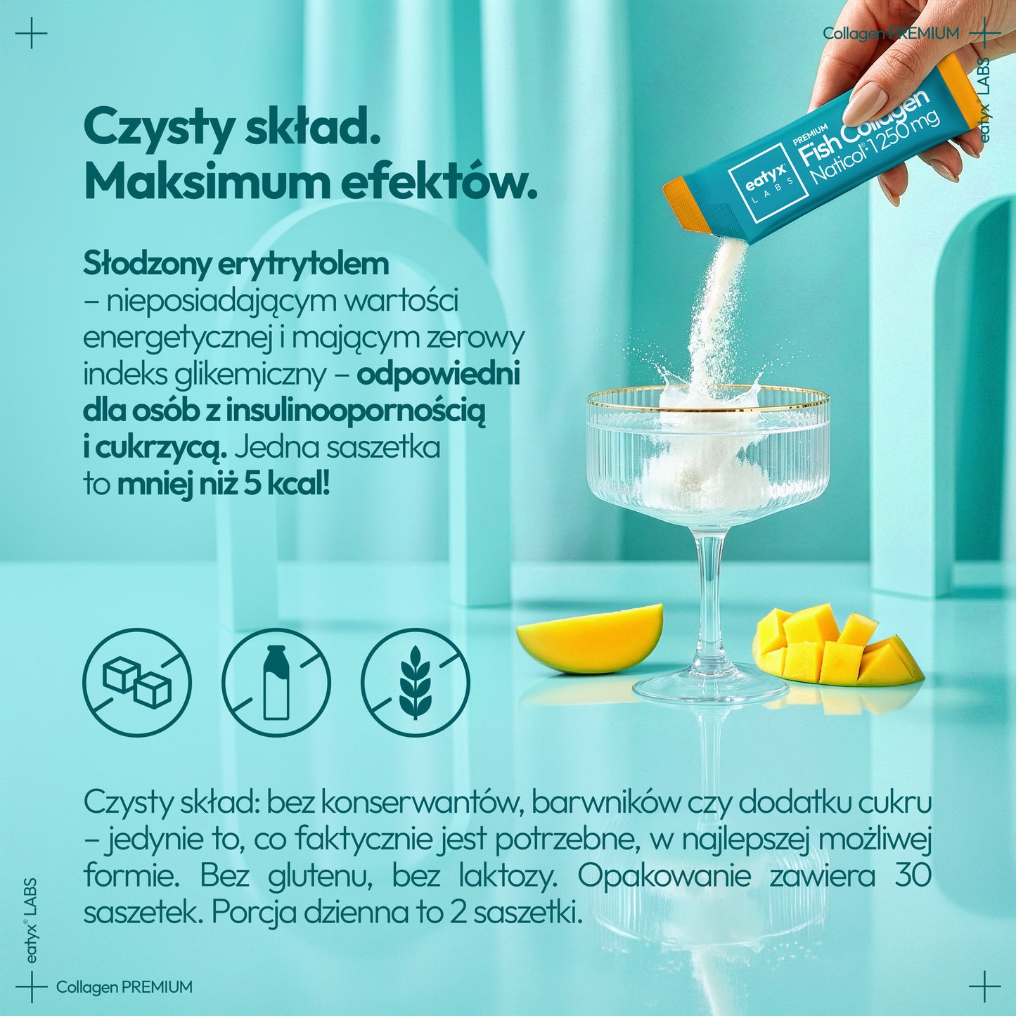 Miesięczny rytuał eatyx LABS Premium Fish Collagen Naticol 37 500 mg Mango