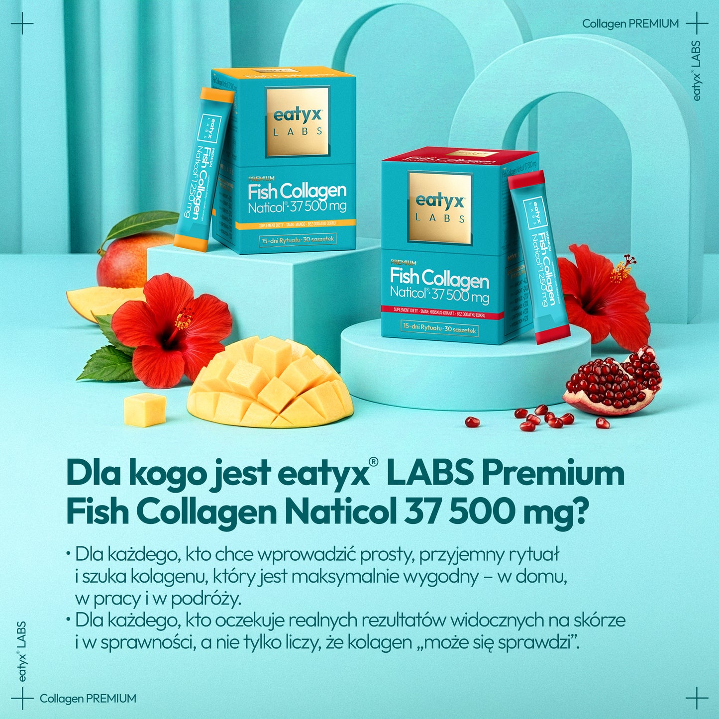 Miesięczny rytuał eatyx LABS Premium Fish Collagen Naticol 37 500 mg Mango