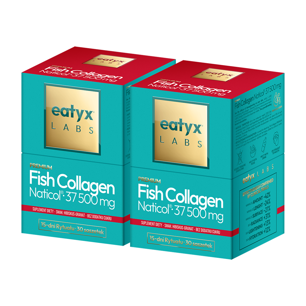 Miesięczny rytuał eatyx LABS Premium Fish Collagen Naticol 37 500 mg Hibiskus-Granat