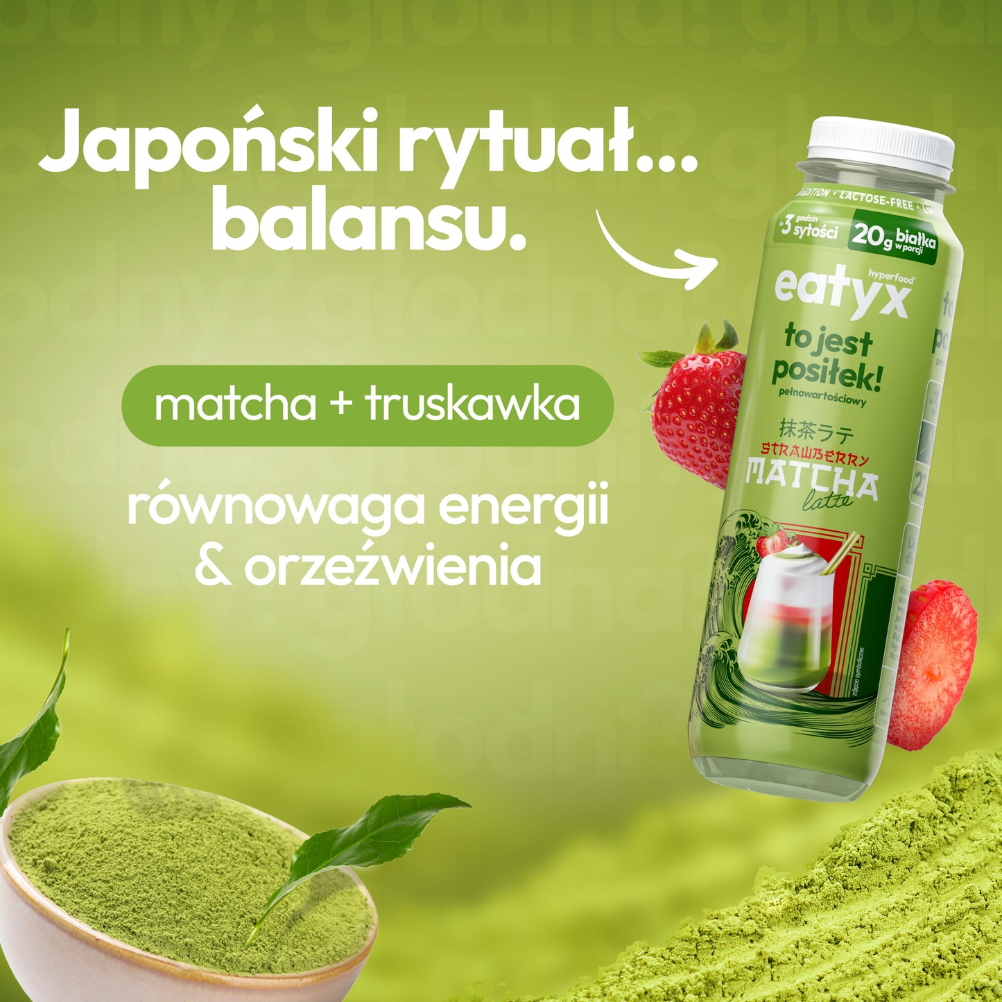 Strawberry Matcha Latte 300 ml - bez laktozy