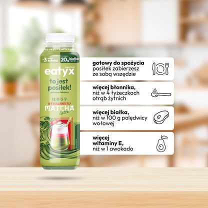 Strawberry Matcha Latte 300 ml - bez laktozy