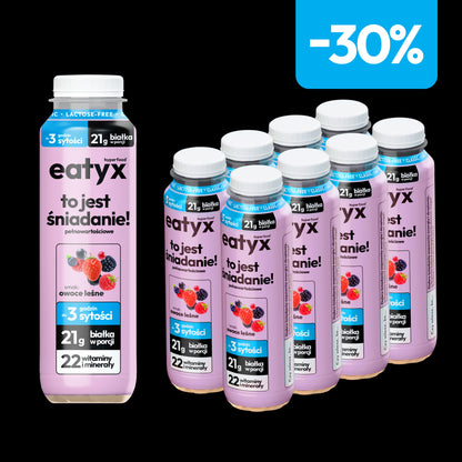 Zestaw 8 śniadań w płynie 300 ml o smaku owoców leśnych