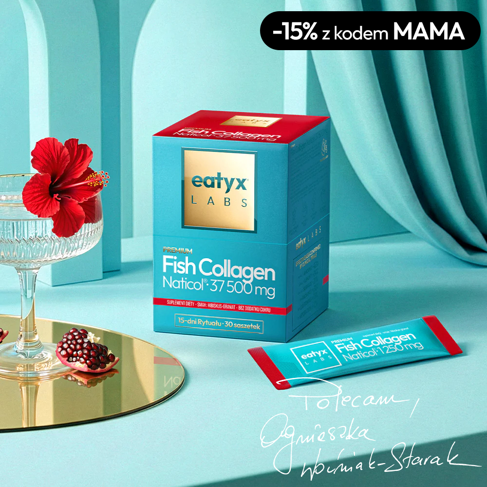 Rytuał 15 dni eatyx LABS Premium Fish Collagen Naticol 37 500 mg Hibiskus-Granat