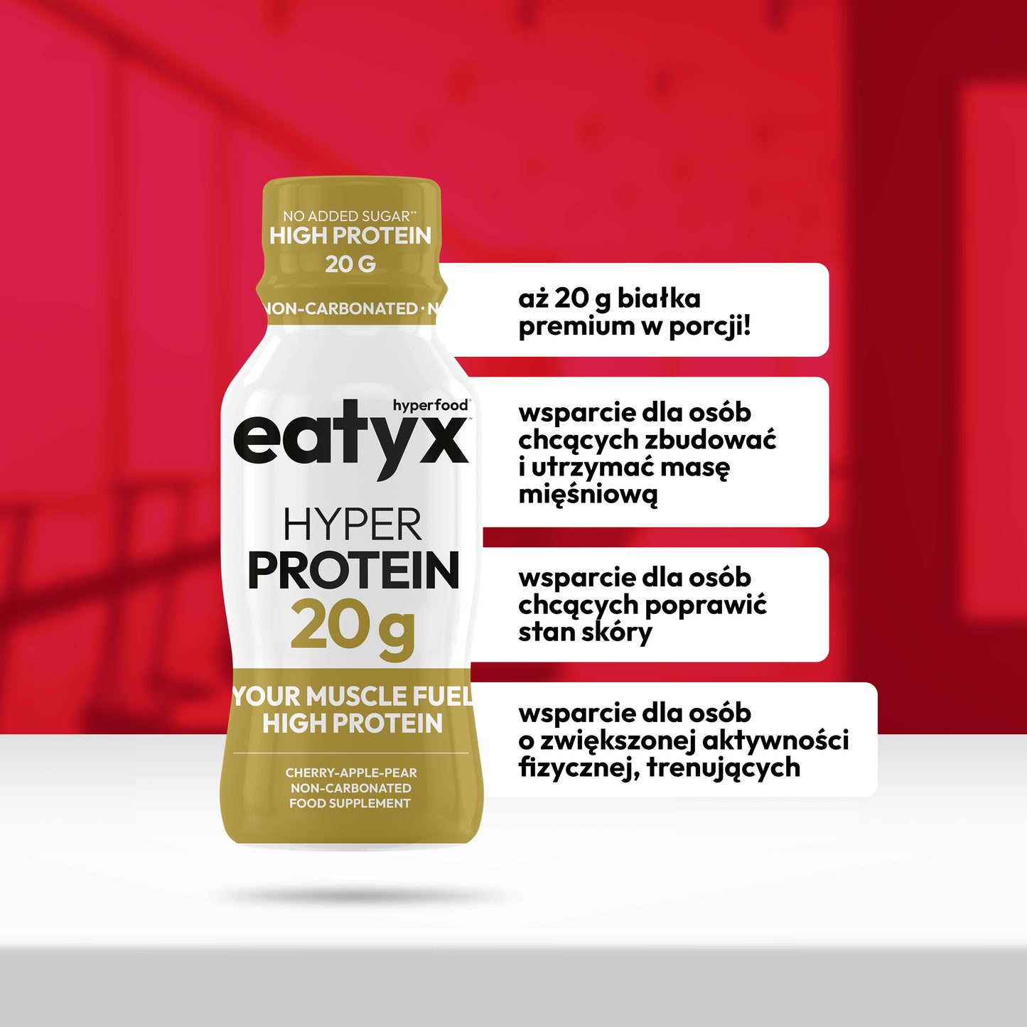 Miesięczny program budowania mięśni eatyx (20 g białka w shocie)