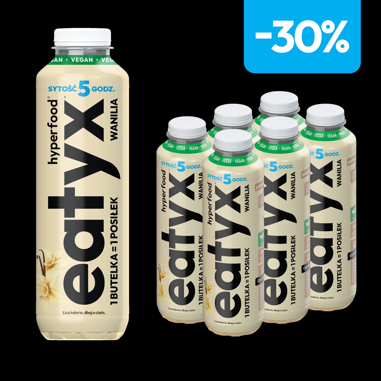 Zestaw 6 posiłków w płynie 500 ml o smaku wanilii (vegan)