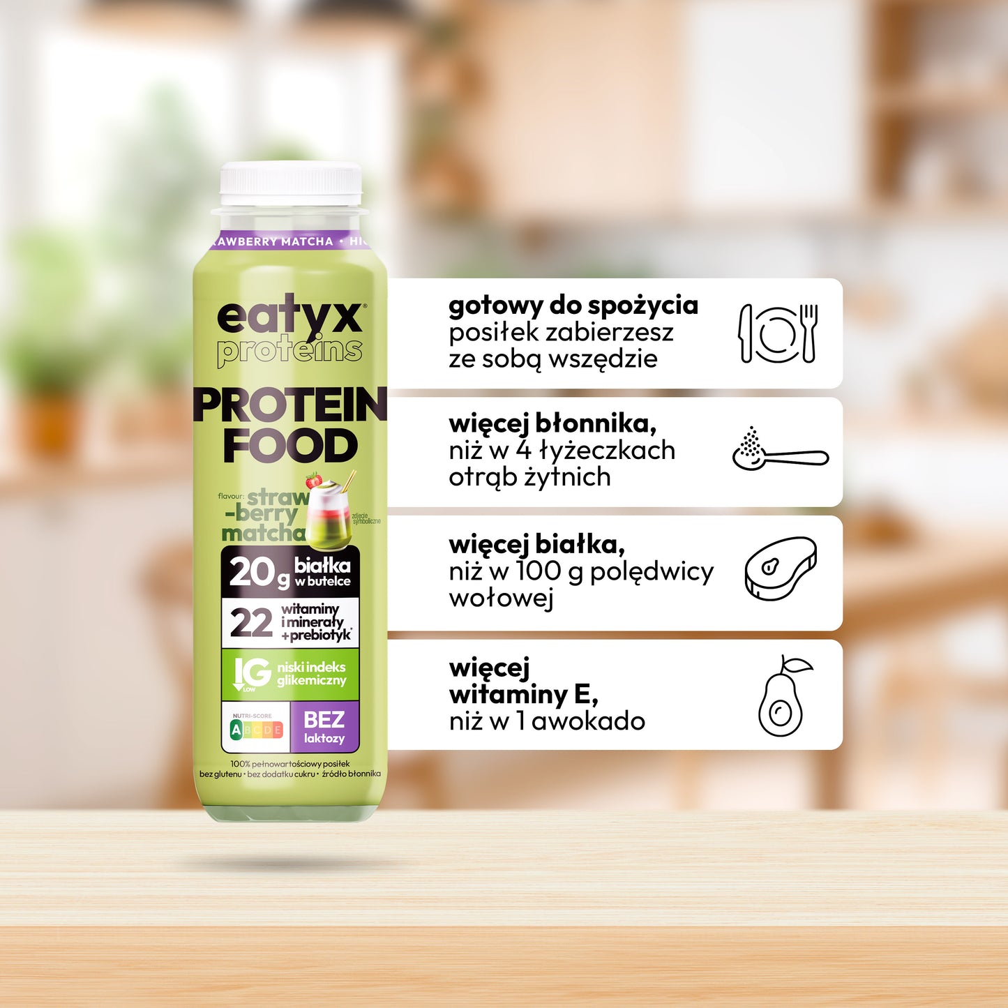 Strawberry Matcha Latte 300 ml - bez laktozy